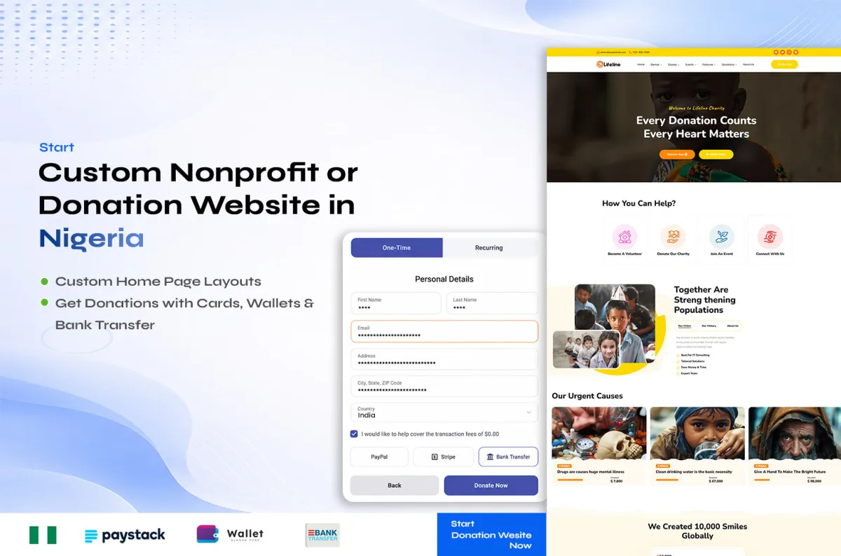 Nigeria Donation Website with Paystack preview