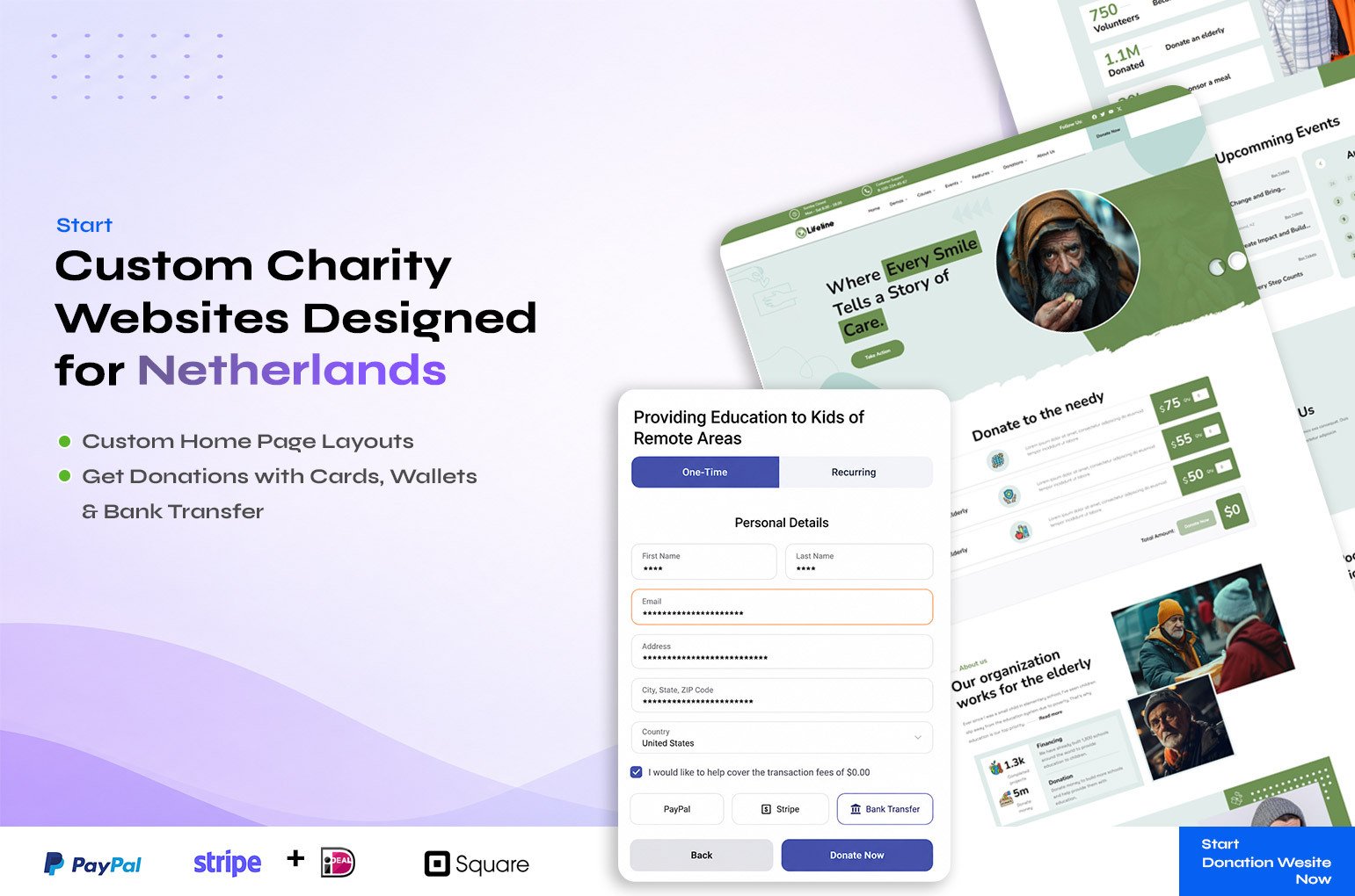 Netherlands Donation Website with iDEAL