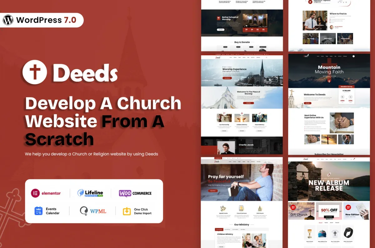 Deeds Church WordPress Theme preview