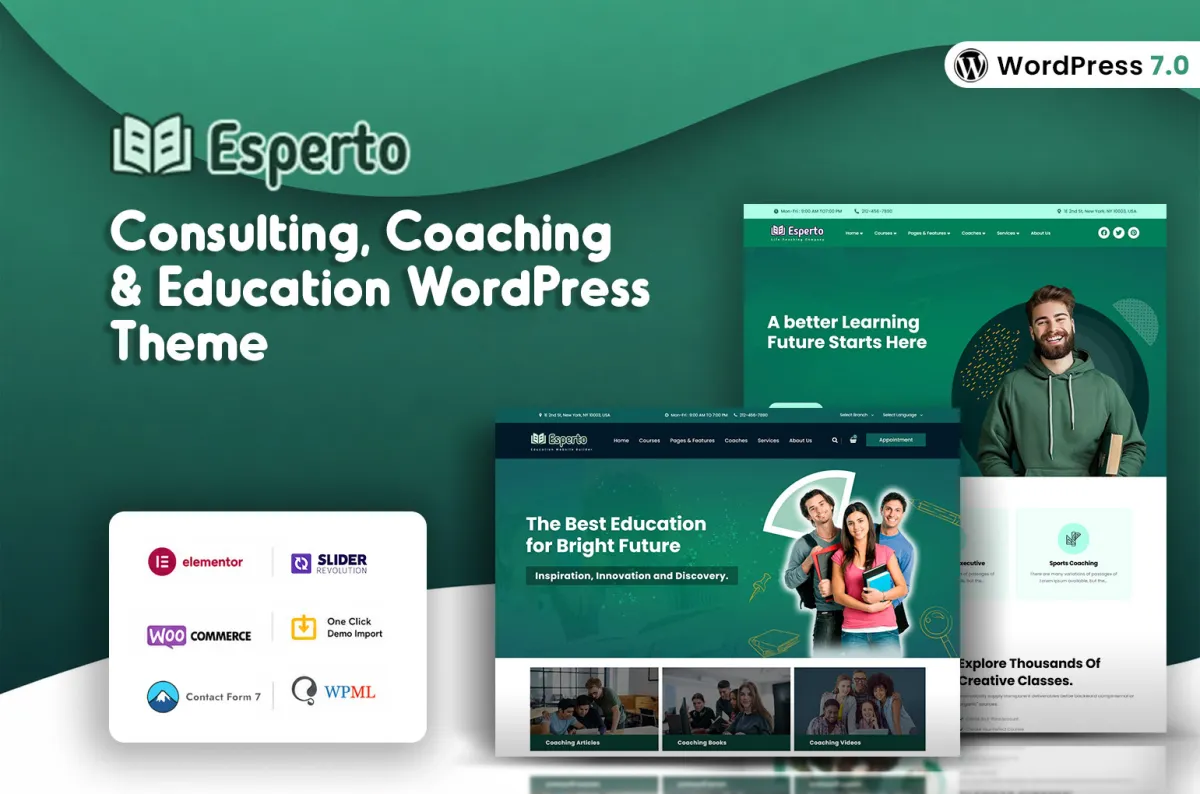 Esperto – Online Course Selling & Education WordPress Theme preview