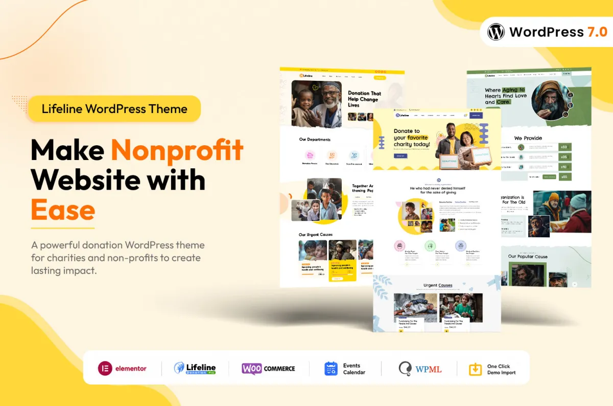 Lifeline Nonprofit & Charity WordPress Theme preview