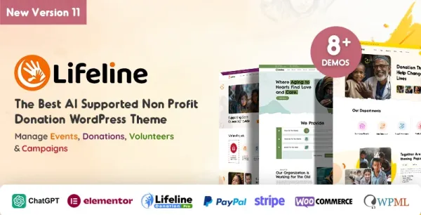  New Lifleine 2025 - An Elementor Nonprofit Template with Built-in Templete Example preview