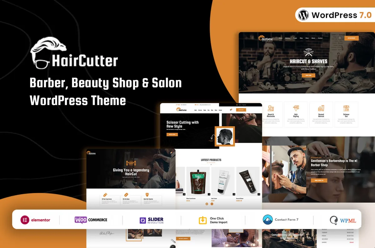 HairCutter Barber and Salon WordPress Theme