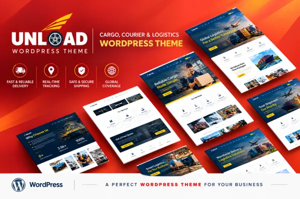 2025 Best Courier Service WordPress Theme with Sgipment Tracking preview