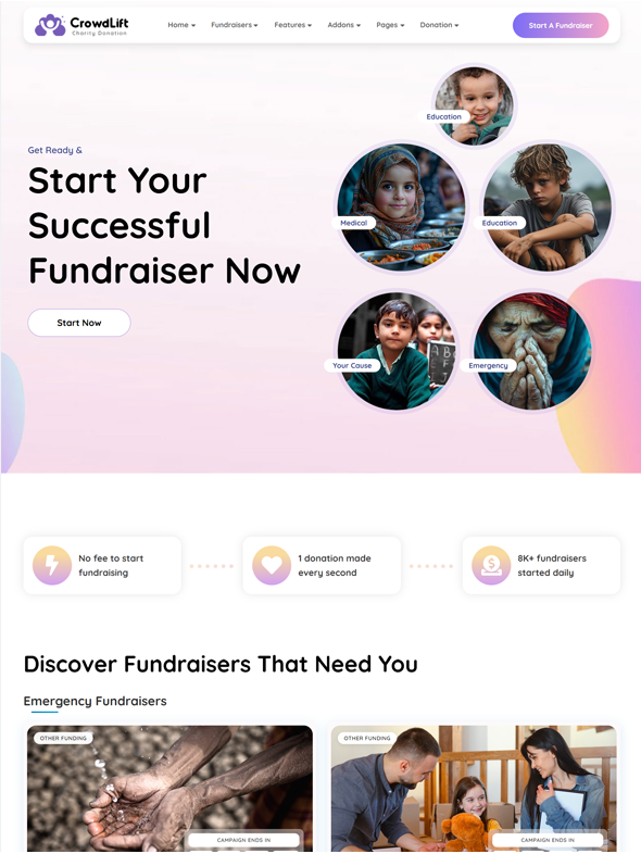 Fundraising & Donation NGO demo