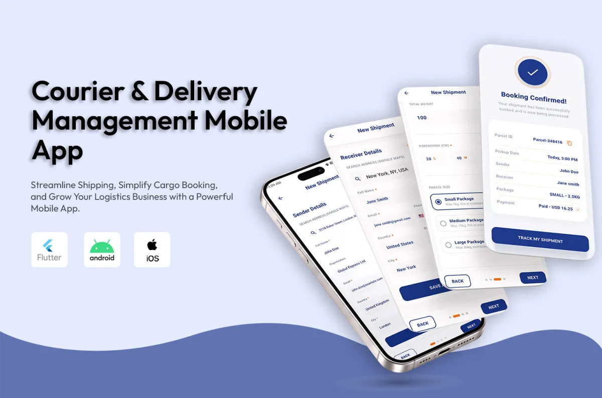 Shipping & Courier Mobile App Development preview
