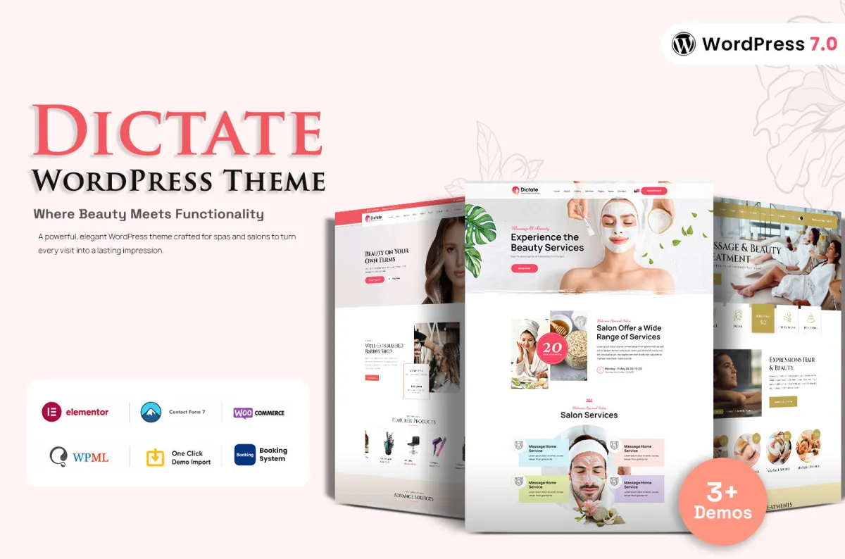 Dictate Spa and Salon WordPress Theme preview