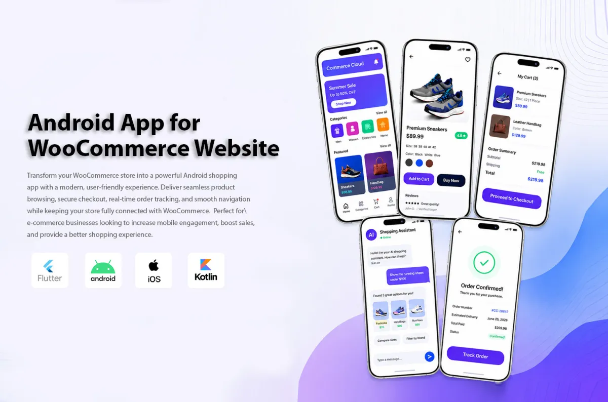 Android App for WooCommerce Website preview