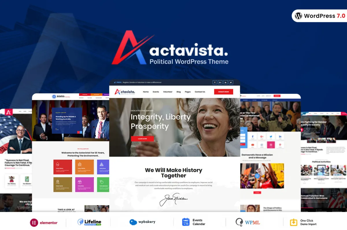 Actavista Political Campaign WordPress Theme preview